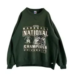 【RUSSELL ATHLETIC】カレッジスウェット 大きいサイズ XL 緑のサムネイル