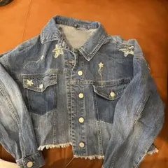 フラワー刺繍付きデニムジャケット