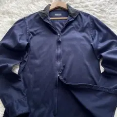 極美品✨ジョルジオアルマーニ　長袖シャツ　ダブルジップ　ストレッチ　紺　Mのサムネイル