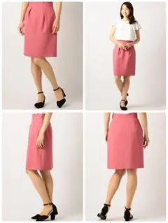 MISCH MASCH 膝丈 ピンク ウエストタックタイトスカート ボタン付き