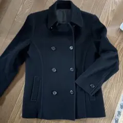 ユニクロ　アンゴラ混ピーコート　レディースXL 大きいサイズ　ブラック