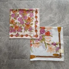 BURBERRY花柄大判ハンカチ2枚セット(新品未使用)