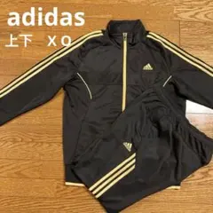 adidas アディダス　Climalite ジャージ　上下　黒×金色　X O