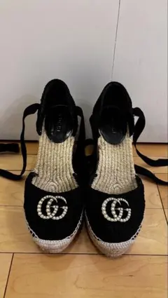 Gucci ブラックエスパドリーユサンダル