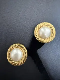シャネル イヤリング パール×ゴールド　ヴィンテージ