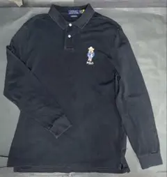 ラルフローレン★正規POLO★長袖ポロシャツ ベア刺繍ワンポイント XL 黒