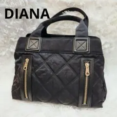 DIANA ダイアナ ナイロン キルティングバッグ 2way 黒ブラック