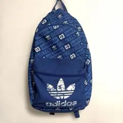 adidas originals リュック　モノグラムプリント 青×白