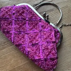 ピンク スパンコール クラッチバッグ