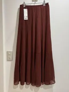 ユニクロ　UNIQLO シフォンティアードスカート　丈長め ティアードスカート