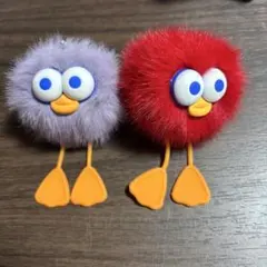 カラフルファーキーホルダー 2個セット