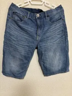 デニムブルー ストレッチショートパンツ