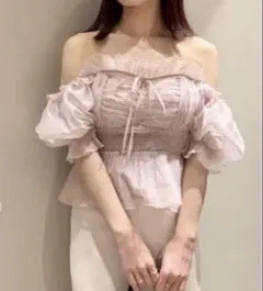 snidel スナイデル　ギャザーフリルオフショルブラウス