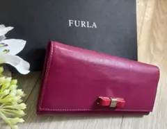 【新品未使用】FURLA フルラ 長財布 リボンモチーフ マゼンタピンク 箱付
