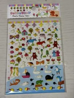 当時物レアぷくぷくシール カラフル動物シールシート