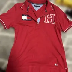 Tommy Hilfiger 赤 ポロシャツ H刺繍