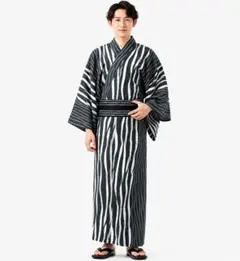 ■最高級波縞黒浴衣■着物着用可■涼し変わり織りゆかた■新品 □最高級波縞黒浴衣□着物着用可□涼し変わり織りゆかた□新品 - メルカリ