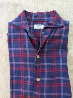 EDIFICE × MATTEUCCI チェックシャツ 綿麻　サイズS