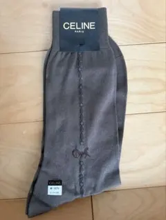 CELINE メンズ ソックス ブラウン 25cm
