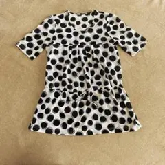 エスピエ(size36)ドット柄チュニック　カットソー　透け感あり　半袖のサムネイル