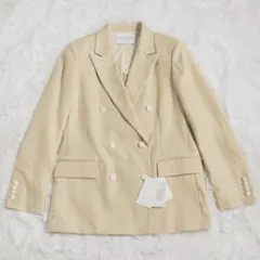 未使用 UNITED ARROWS リネン ブレザー ダブル ジャケット 40