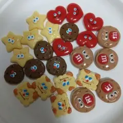 1@デコパーツ顔付き 素材 カスタムビーズ アクリルパーツ 25個 まとめ売り