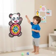 知育玩具ダーツパンダ投げボールターゲット 粘着ボール室内遊びおもちゃ親子ゲーム