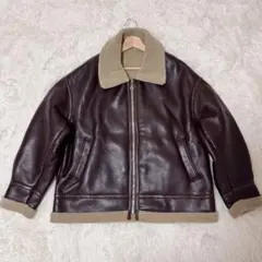 ✨美品 EDIFICE レザージャケット ブルゾン メンズ ボア ブラウン
