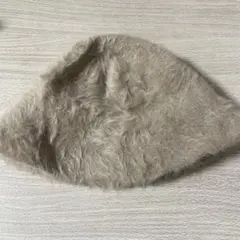 ベージュ ファー バケットハット