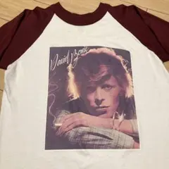80's ヴィンテージ　ラグラン　7分丈　Tシャツ　デヴィッドボウイ　ヒッピーのサムネイル
