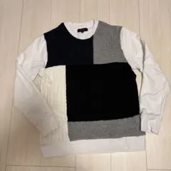 33 Degrees パッチワークニットセーター M