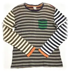 AIGLE エーグル ボーダー カットソー 長袖 クレイジーパターン ロンTEE