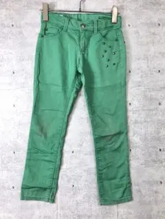 BENETTON Y2K 平成 キッズ 古着 スタッズ装飾 スキニーパンツのサムネイル