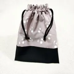 ハンドメイド 巾着 小物入れ 給食袋 女の子 さくらんぼ チェリー くすみカラー
