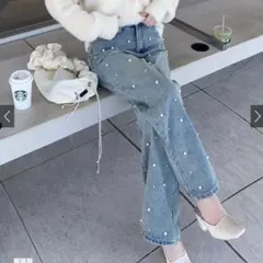 【️GRL】フリージアパールストレートデニムパンツ ［cu457］のサムネイル