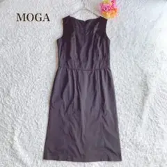 MOGA モガ【S】ノースリーブ ワンピース お呼ばれ　ブラック　絹