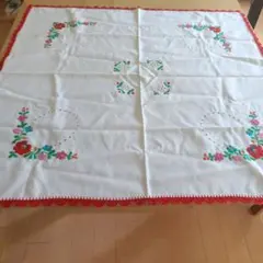 ヴィンテージ カロチャ刺繍 ハート テーブルクロス - メルカリ