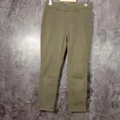 ✨UNIQLO✨ユニクロ♡ストレッチチノパン♡カーキ♡やや短丈♡着回し抜群(M)