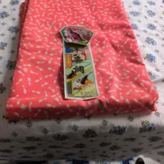銀牡丹 毛100% 生地 ピンク 花柄