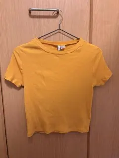 DIVIDED イエロー リブ 半袖 Tシャツのサムネイル