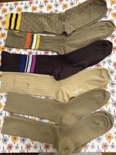 【新品含む6足まとめて】ｄｕｎｈｉｌｌ　ベージュ系ソックス