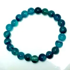 幸せをもらたすブルーアゲート8mmブレスレット