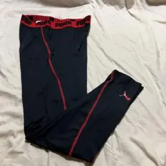PUMA トレーニング用レギンス ブラック レッドLサイズ(送料込み)のサムネイル