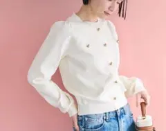 coca ゴールドボタンニットプルオーバー