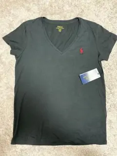 ラルフローレン 黒 VネックTシャツ M 165 タグ付き
