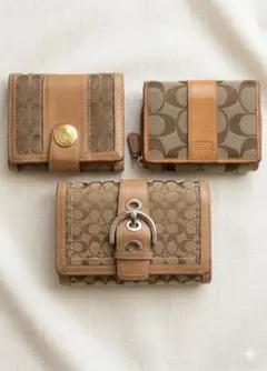 【3点セット】COACH コーチ 財布 まとめ売り シグネチャー ジャンク リペ