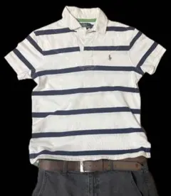 Polo Ralph Lauren ボーダー ポロシャツ 半袖 短丈のサムネイル