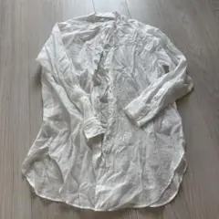 Lサイズ リネン混長袖シャツ