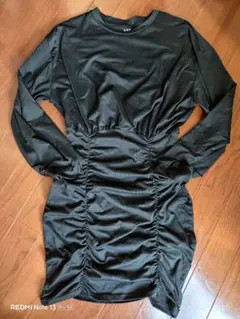 SHEIN 長袖ミニワンピース ブラック Sサイズ