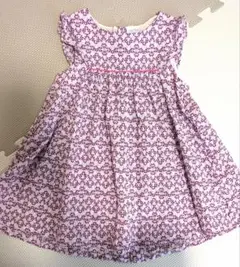 OBAIBI 小花柄 ベビーワンピース パープルのサムネイル